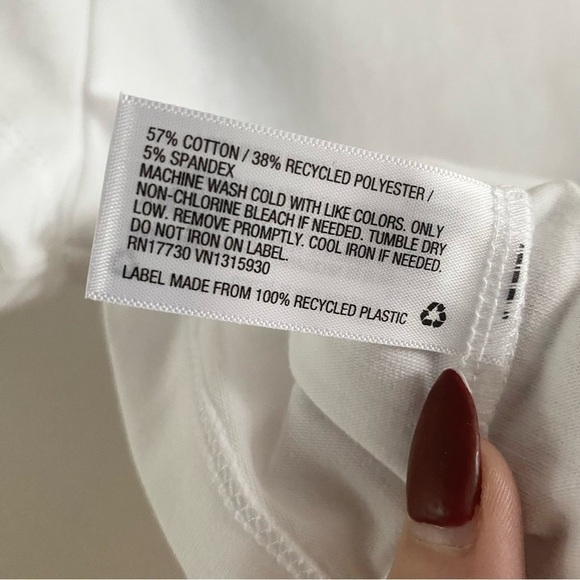 WILD FABLE NWT Baby Tee Shirt Crop White Stretch Crew Neck - Picture 10 of 12